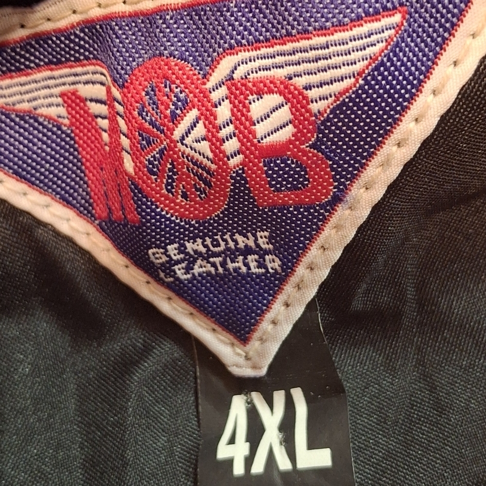 MOB Leather Side Lace Black Motorcycle Vest Men Size 4XL - Picture 13 of 16